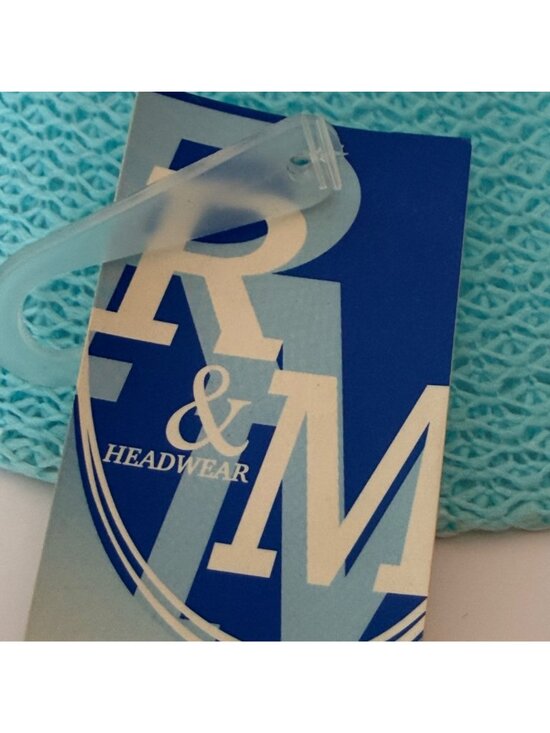RM Poolside Sun Hat Embroidered Open Weave Turquoise Wide Brim Cap Cruise Travel main image 14